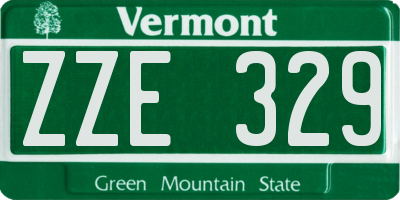 VT license plate ZZE329
