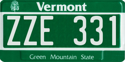 VT license plate ZZE331