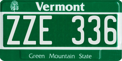 VT license plate ZZE336