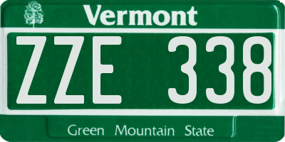 VT license plate ZZE338