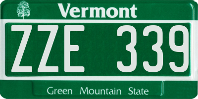 VT license plate ZZE339