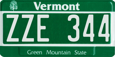 VT license plate ZZE344