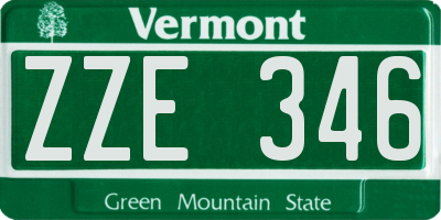 VT license plate ZZE346