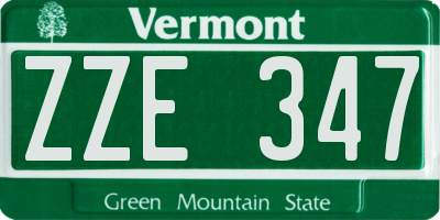 VT license plate ZZE347