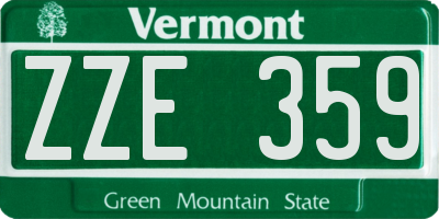 VT license plate ZZE359
