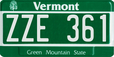 VT license plate ZZE361