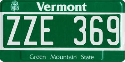 VT license plate ZZE369