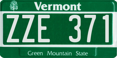 VT license plate ZZE371