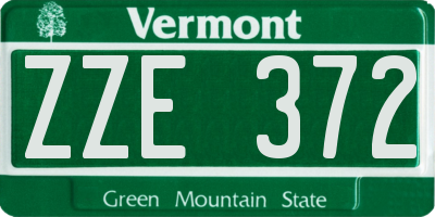 VT license plate ZZE372