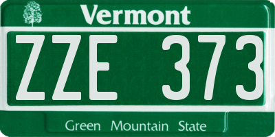 VT license plate ZZE373