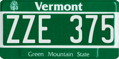 VT license plate ZZE375