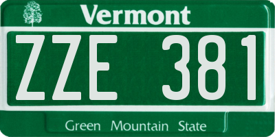 VT license plate ZZE381