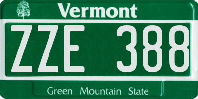 VT license plate ZZE388