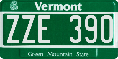 VT license plate ZZE390