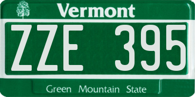 VT license plate ZZE395