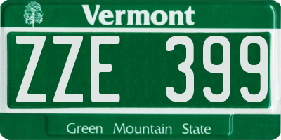VT license plate ZZE399