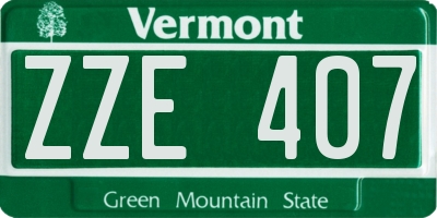 VT license plate ZZE407