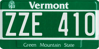VT license plate ZZE410