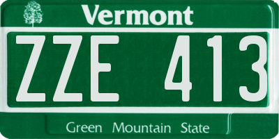 VT license plate ZZE413