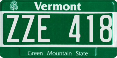 VT license plate ZZE418