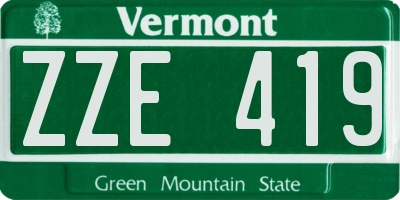 VT license plate ZZE419