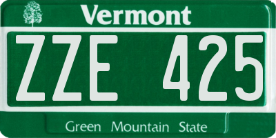 VT license plate ZZE425