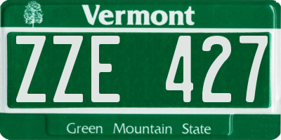 VT license plate ZZE427