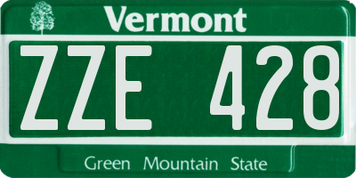 VT license plate ZZE428