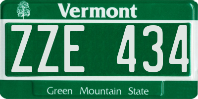 VT license plate ZZE434