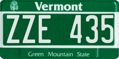 VT license plate ZZE435