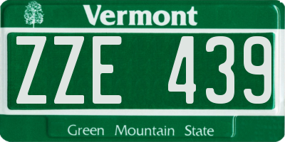 VT license plate ZZE439