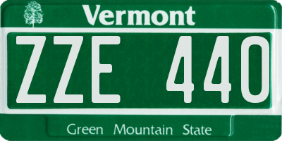 VT license plate ZZE440