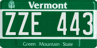 VT license plate ZZE443