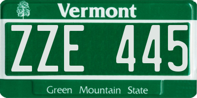 VT license plate ZZE445