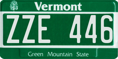 VT license plate ZZE446