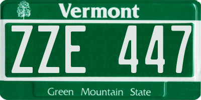 VT license plate ZZE447