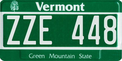 VT license plate ZZE448