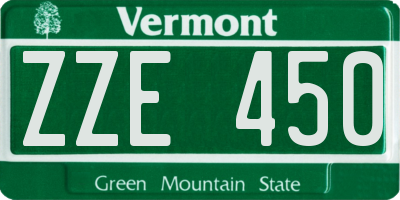 VT license plate ZZE450