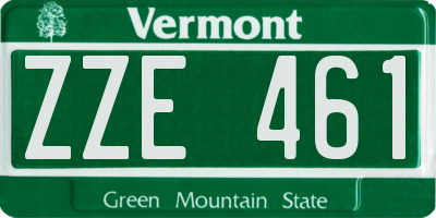 VT license plate ZZE461