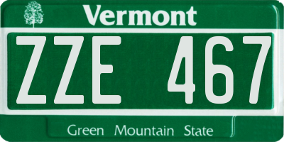 VT license plate ZZE467