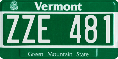 VT license plate ZZE481