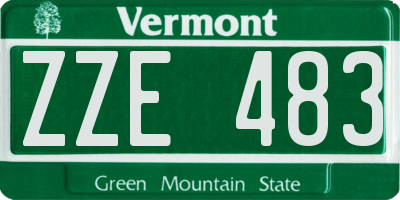 VT license plate ZZE483