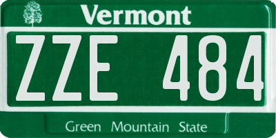 VT license plate ZZE484