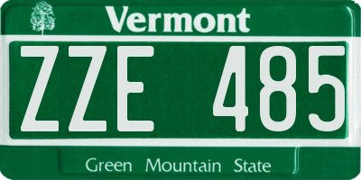 VT license plate ZZE485