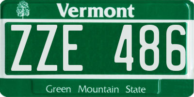 VT license plate ZZE486