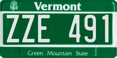 VT license plate ZZE491