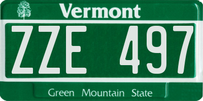 VT license plate ZZE497