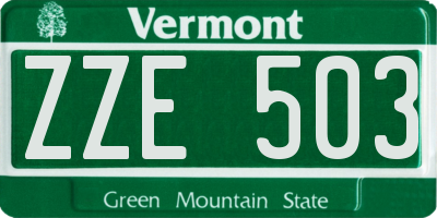 VT license plate ZZE503