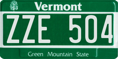 VT license plate ZZE504