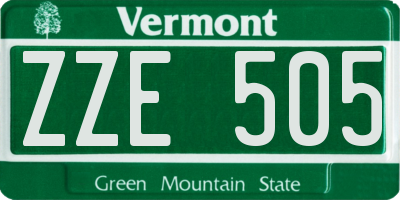 VT license plate ZZE505